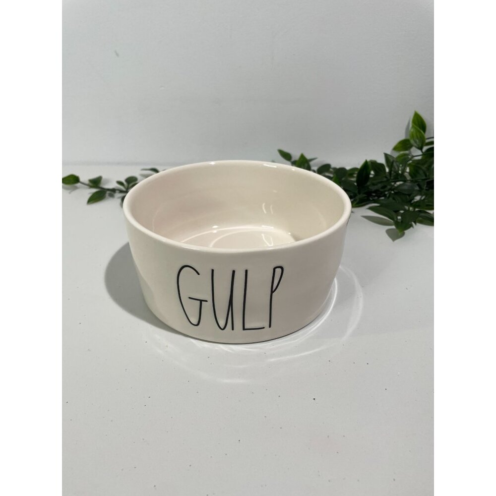 Rae Dunn "Gulp" Dog Bowl Artisan Collection By Magenta